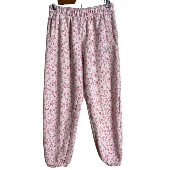 LoveShackFancy  x Gap Kids Pink Floral Sweatpants Jogger Limited Edition Girls L - Picture 1 of 11